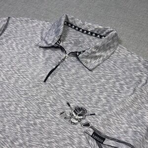 Tattoo Golf 1/4 Zip Polo Shirt Mens Large Gray Golf Performance Nylon Spandex